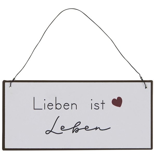Ib Laursen, Metallschild "Lieben ist Leben"